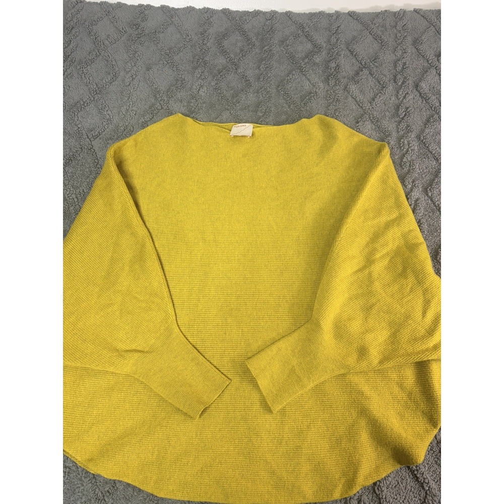 Kerisma Sweater Womens M/L Green Boat Neck Dolman 3/4 Sleeve Lightweight Knit